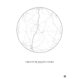 Circuit De Magny Cours City Map Poster 10km | Gravura – Light background