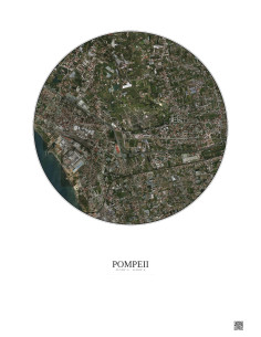 Affiche Pompeii – Poster vue satellite 2.5km Couleur | Gravura – Fond clair