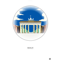 Affiche Berlin – Poster illustration vintage – Most Iconic Landmark Of Berlin | Gravura – Fond clair