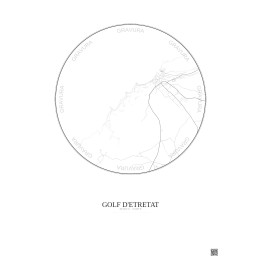 Golf D Etretat City Map Poster 2.5km | Gravura – Light background