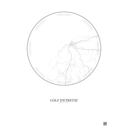Golf D Etretat City Map Poster 5km | Gravura – Light background