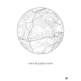Golf De Saint Cloud City Map Poster 5km | Gravura – Light background