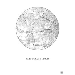 Golf De Saint Cloud City Map Poster 10km | Gravura – Light background