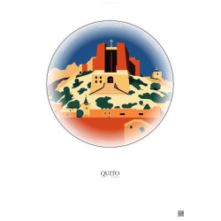 Affiche Quito – Poster illustration vintage – La Capilla Del Hombre | Gravura – Fond clair