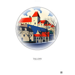 Affiche Tallinn – Poster illustration vintage – Banned Books Museum | Gravura – Fond clair