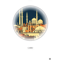 Affiche Cairo – Poster illustration vintage – Cairo | Gravura – Fond clair