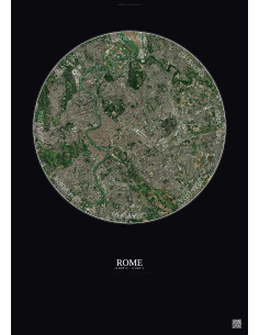 Affiche Rome – Poster vue satellite 6km Couleur | Gravura – Fond foncé
