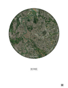 Affiche Rome – Poster vue satellite 6km Couleur | Gravura – Fond clair