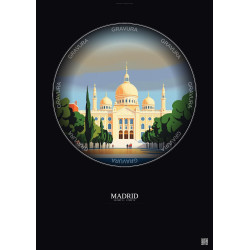 Affiche Madrid – Poster illustration vintage – Madrid | Gravura – Fond foncé