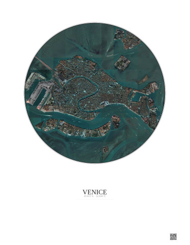 Affiche Venice – Poster vue satellite 2.5km Couleur | Gravura – Fond clair