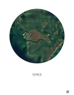 Affiche Venice – Poster vue satellite 5km Couleur | Gravura – Fond clair