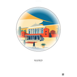 Affiche Madrid – Poster illustration vintage – Museo Del Prado | Gravura – Fond clair