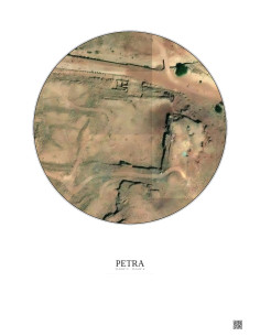 Petra Satellite View Poster 0.1km Color | Gravura – Light background
