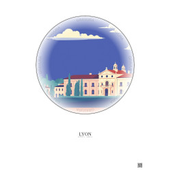 Affiche Lyon – Poster illustration vintage – Museum Of Fine Arts Of Lyon | Gravura – Fond clair