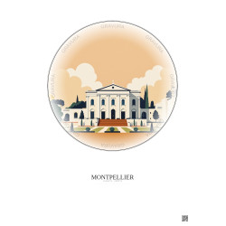 Affiche Montpellier – Poster illustration vintage – Musee Fabre | Gravura – Fond clair