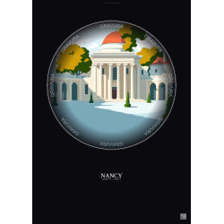 Affiche Nancy – Poster illustration vintage – Museum Of Fine Arts Of Nancy | Gravura – Fond foncé