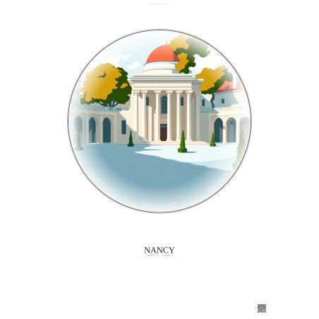 Affiche Nancy – Poster illustration vintage – Museum Of Fine Arts Of Nancy | Gravura – Fond clair
