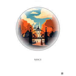 Affiche Nancy – Poster illustration vintage – Nancy | Gravura – Fond clair