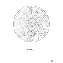 Budapest City Map Poster 6km | Gravura – Light background