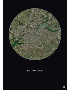 P Yongyang Satellite View Poster 10km Color | Gravura – Dark background