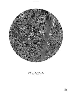 P Yongyang Satellite View Poster 2.5km B&W | Gravura – Light background