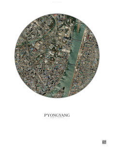 P Yongyang Satellite View Poster 2.5km Color | Gravura – Light background