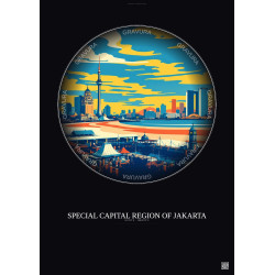 Affiche Special Capital Region Of Jakarta – Poster illustration vintage – Famous Viewpoint Of Special Capital Region Of Jakarta 