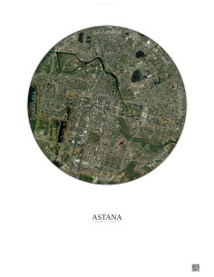 Affiche Astana – Poster vue satellite 6km Couleur | Gravura – Fond clair