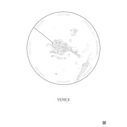 Venice City Map Poster 5km | Gravura – Light background