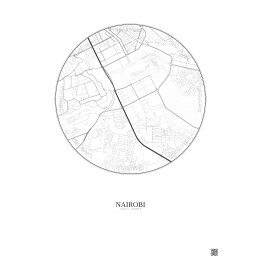 Nairobi City Map Poster 2.5km | Gravura – Light background