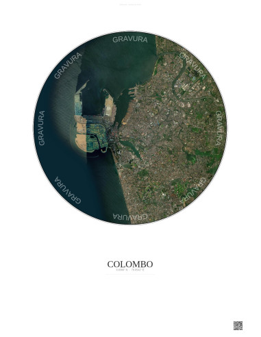Affiche Colombo – Poster vue satellite 6km Couleur | Gravura – Fond clair