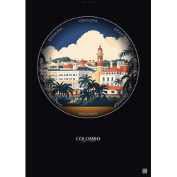 Affiche Colombo – Poster illustration vintage – Colombo | Gravura – Fond foncé