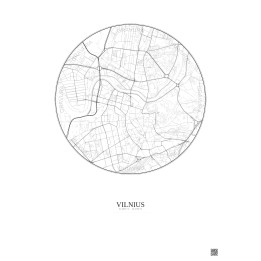 Vilnius City Map Poster 2.5km | Gravura – Light background