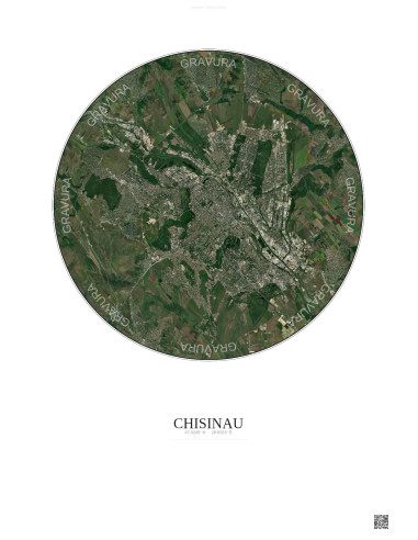 Affiche Chisinau – Poster vue satellite 10km Couleur | Gravura – Fond clair
