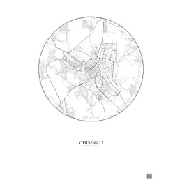 Chisinau City Map Poster 10km | Gravura – Light background