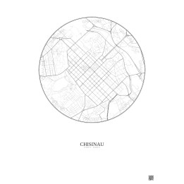 Chisinau City Map Poster 2.5km | Gravura – Light background