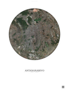 Affiche Antananarivo – Poster vue satellite 6km Couleur | Gravura – Fond clair