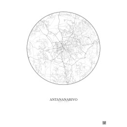 Antananarivo City Map Poster 10km | Gravura – Light background