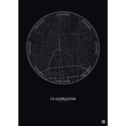 Ulaanbaatar City Map Poster 2.5km | Gravura – Dark background