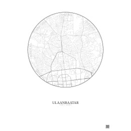 Ulaanbaatar City Map Poster 2.5km | Gravura – Light background