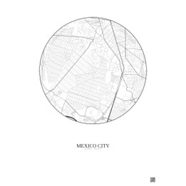 Mexico City City Map Poster 2.5km | Gravura – Light background