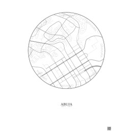 Abuja City Map Poster 2.5km | Gravura – Light background