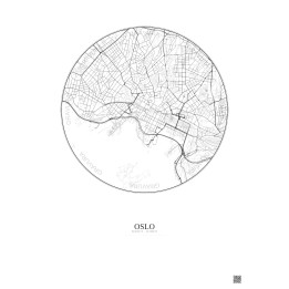 Oslo City Map Poster 2.5km | Gravura – Light background