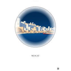 Affiche Muscat – Poster illustration vintage – Muscat | Gravura – Fond clair