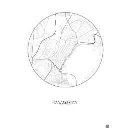 Panama City City Map Poster 2.5km | Gravura – Light background