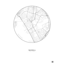 Manila City Map Poster 2.5km | Gravura – Light background