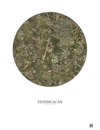 Teotihuacan Satellite View Poster 2.5km Color | Gravura – Light background