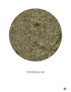 Teotihuacan Satellite View Poster 20km Color | Gravura – Light background