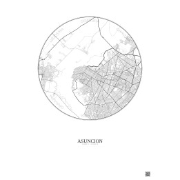 Asuncion City Map Poster 10km | Gravura – Light background