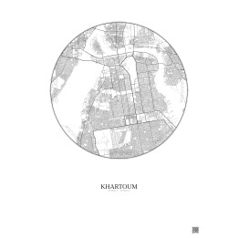 Khartoum City Map Poster 10km | Gravura – Light background